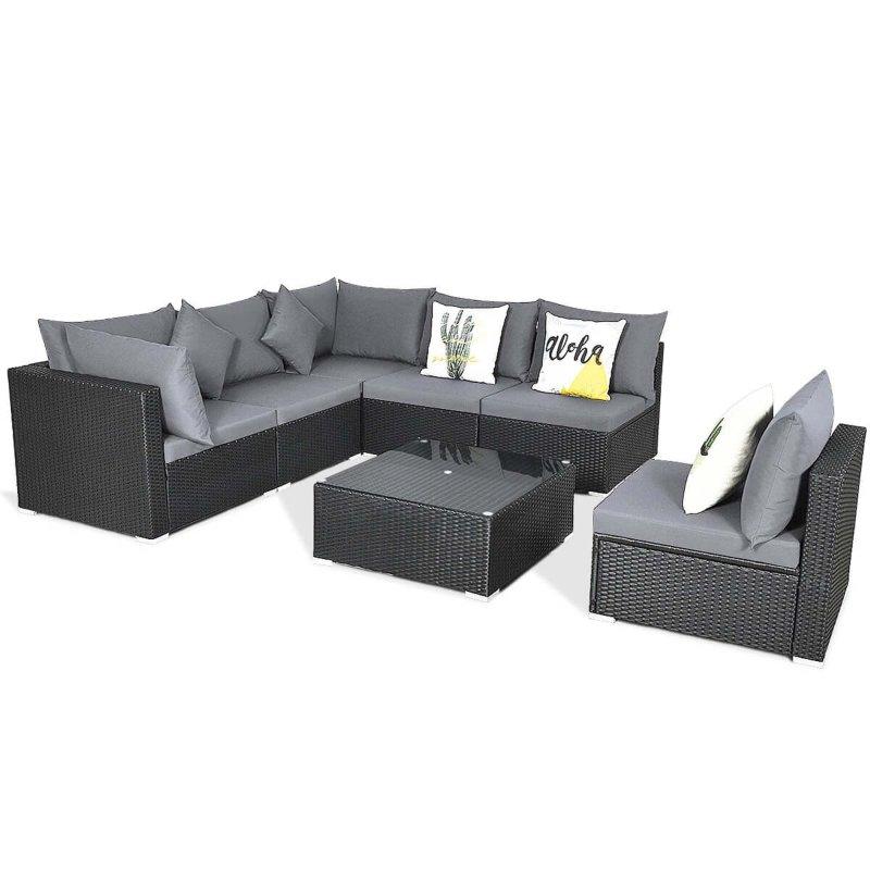 Bej PE Rattan Modüler Minderli Bahçe Takımı - 270756