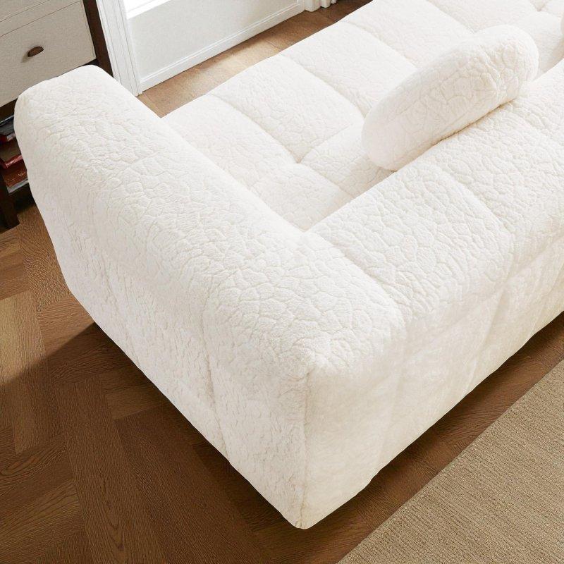 Bej Polyester Damalı Tasarımlı 2 Kişilik Bohem Koltuk - 169 cm - 289384