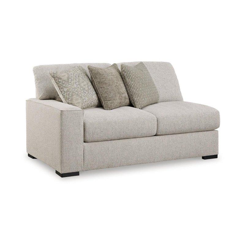 Bej Polyester Kumaş 3 Parçalı Kavisli Tasarım Çıkarılabilir Minderli Köşe Koltuk - 324x324 cm - 256051