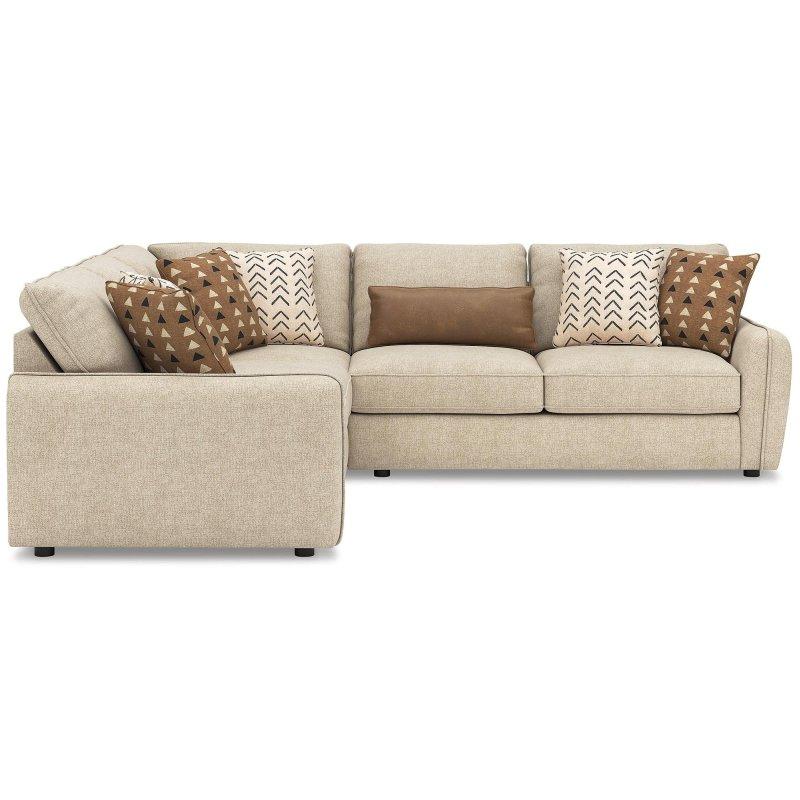 Bej Polyester Kumaş 3 Parçalı L Şekilli Köşe Koltuk - 303x112 cm - 256092