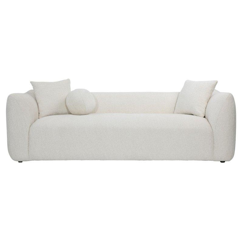 Bej Polyester Kumaş Ahşap İskeletli 3 Kişilik Bohem Koltuk - 237 cm - 281345