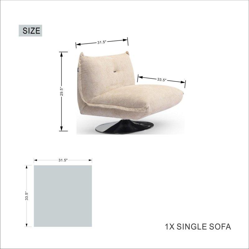Bej Polyester Kumaş Çıkarılabilir Minderli Yataklı Bohem Koltuk Takımı - 284544