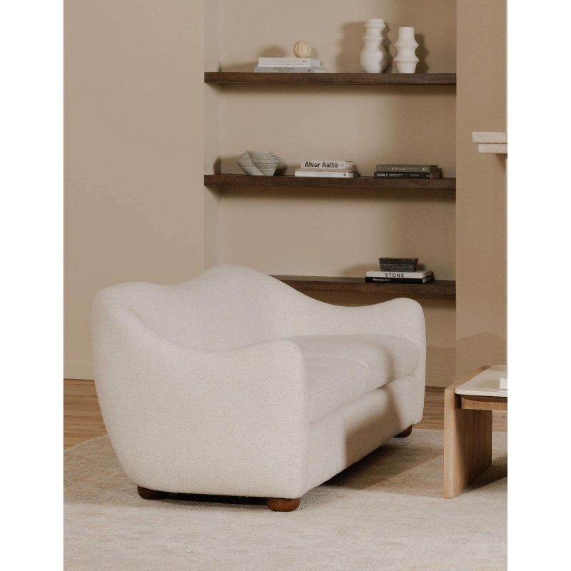 Bej Polyester Kumaş Eğimli Kollu 3 Kişilik Bohem Koltuk - 287448
