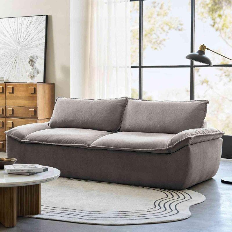 Bej Polyester Kumaş Kolsuz Çıkarılabilir Minderli Bohem Koltuk - 228 cm - 281649
