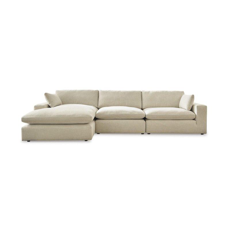 Bej Polyester Kumaş Modüler Şezlonglu Köşe Koltuk - 366x173x92 cm - 259397