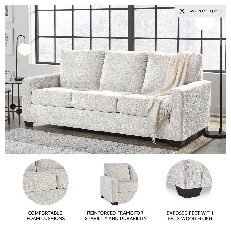 Bej Polyester Kumaş Yataklı Kare Kollu Bohem Koltuk - 216 cm - 283428