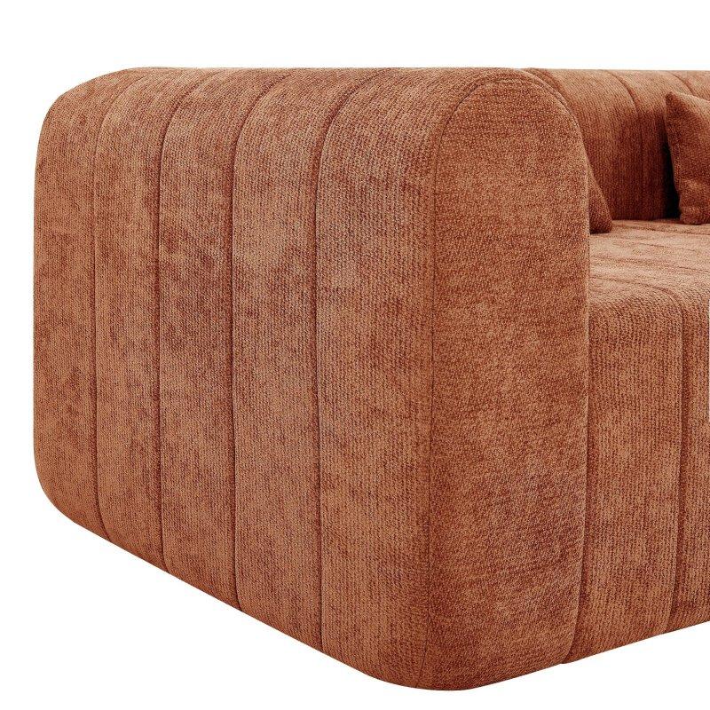 Bej Polyester Modüler 4 Parçalı Köşe Koltuk - 370 cm - 258198