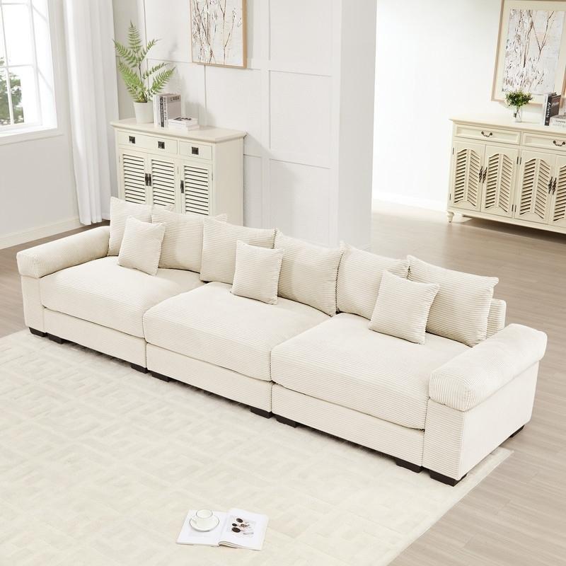 Bej Polyester Modüler Ekstra Kalın Kolçaklı Derin Oturumlu Bohem Koltuk - 331 cm - 277963 Bej Polyester Modüler Ekstra Kalın Kolçaklı Derin Oturumlu Bohem Koltuk - 331 cm - 277963