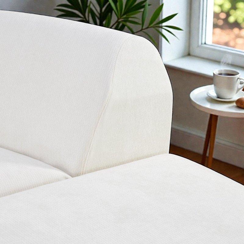 Bej Polyester Puflu Kavisli Derin Oturumlu Bohem Koltuk - 282 cm - 286234