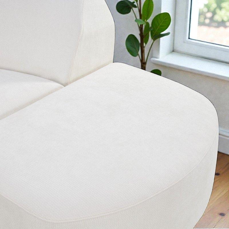 Bej Polyester Puflu Kavisli Derin Oturumlu Bohem Koltuk - 282 cm - 286234