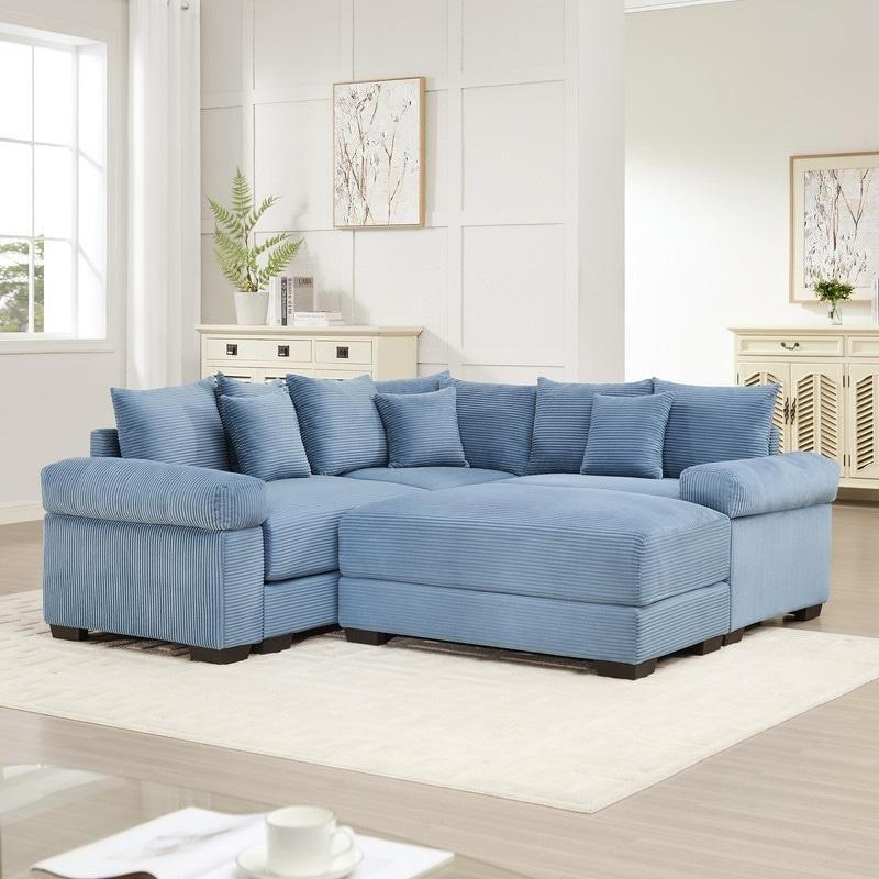 Bej Polyester Puflu Modüler Derin Oturumlu Bohem Koltuk - 278698