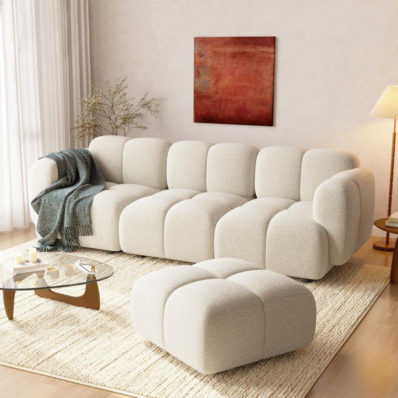Bej Polyester Puflu Modüler Sol Köşe Koltuk - 231 cm - 260167 Bej Polyester Puflu Modüler Sol Köşe Koltuk - 231 cm - 260167