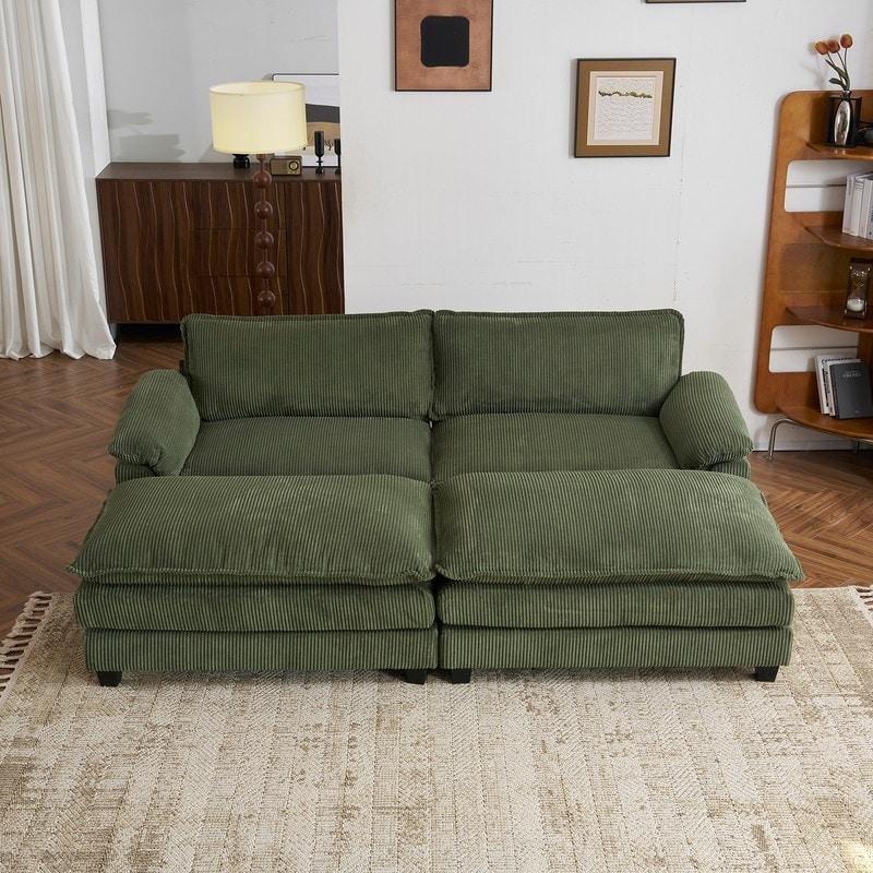 Bej Polyester Puflu Yataklı Modüler Bohem Koltuk - 229 cm - 284264
