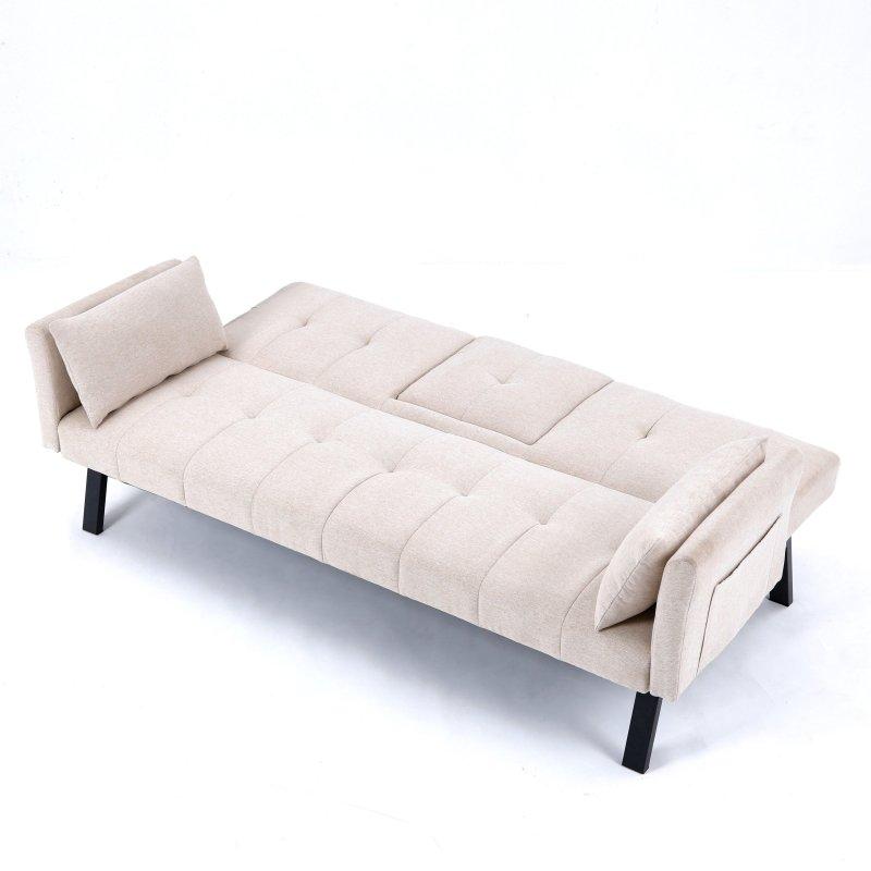 Bej Polyester Yataklı Bardaklıklı ve Cepli Bohem Koltuk - 178 cm - 286955