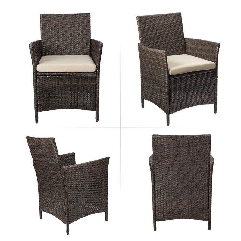 Bej Rattan 3 Parça Suya Dayanıklı Minderli Bahçe Takımı - 276163