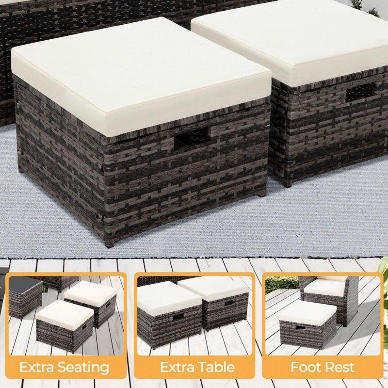 Bej Rattan 6 Parça Minderli Seksiyonel Bahçe Takımı - 273655