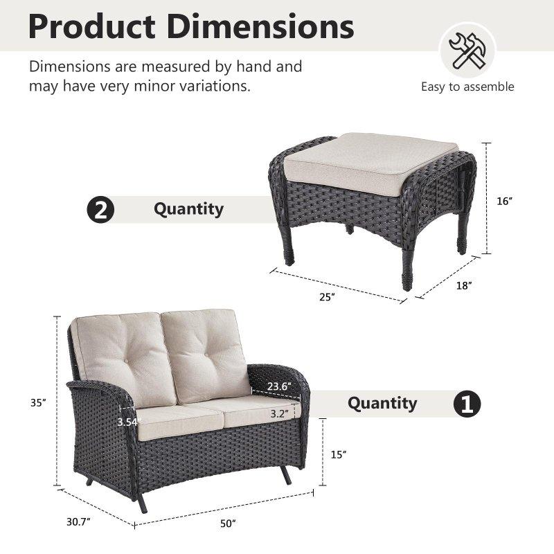 Bej Rattan Hava Koşullarına Dayanıklı Bahçe Takımı - 275163