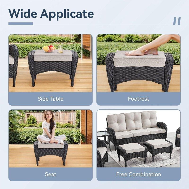 Bej Rattan Hava Koşullarına Dayanıklı Bahçe Takımı - 275163