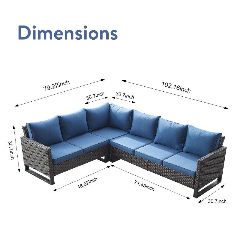 Bej Rattan L Köşe 6 Kişilik Bahçe Takımı - 260x201 cm - 268410