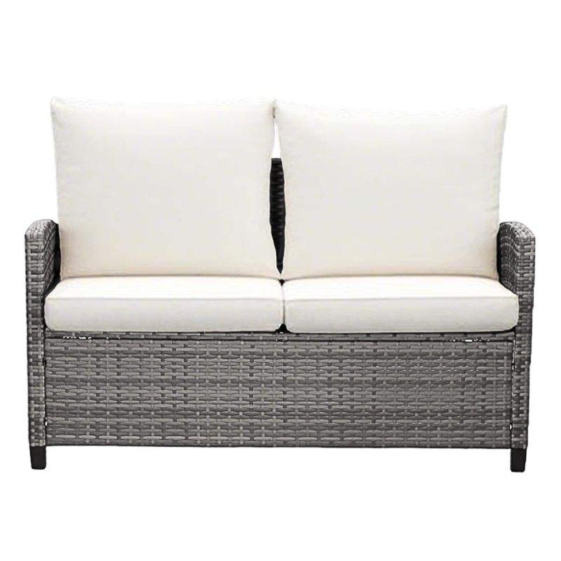 Bej Rattan Minderli 4 Parça Bahçe Takımı - 275196