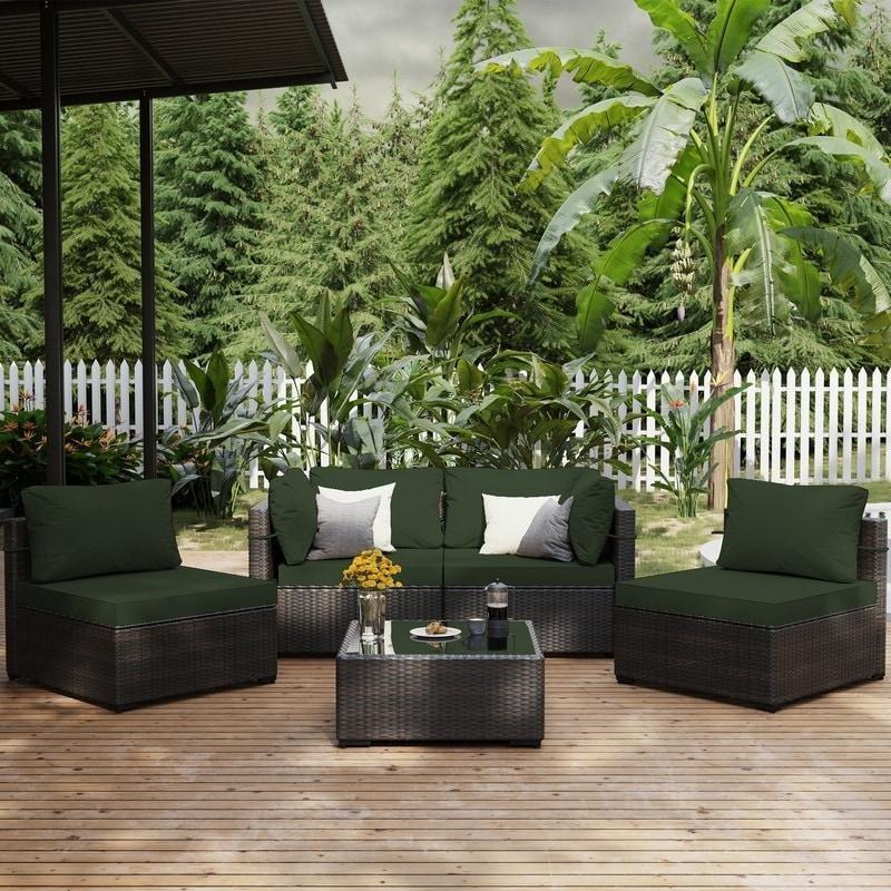 Bej Rattan Minderli 5 Parça Bahçe Takımı - 272179