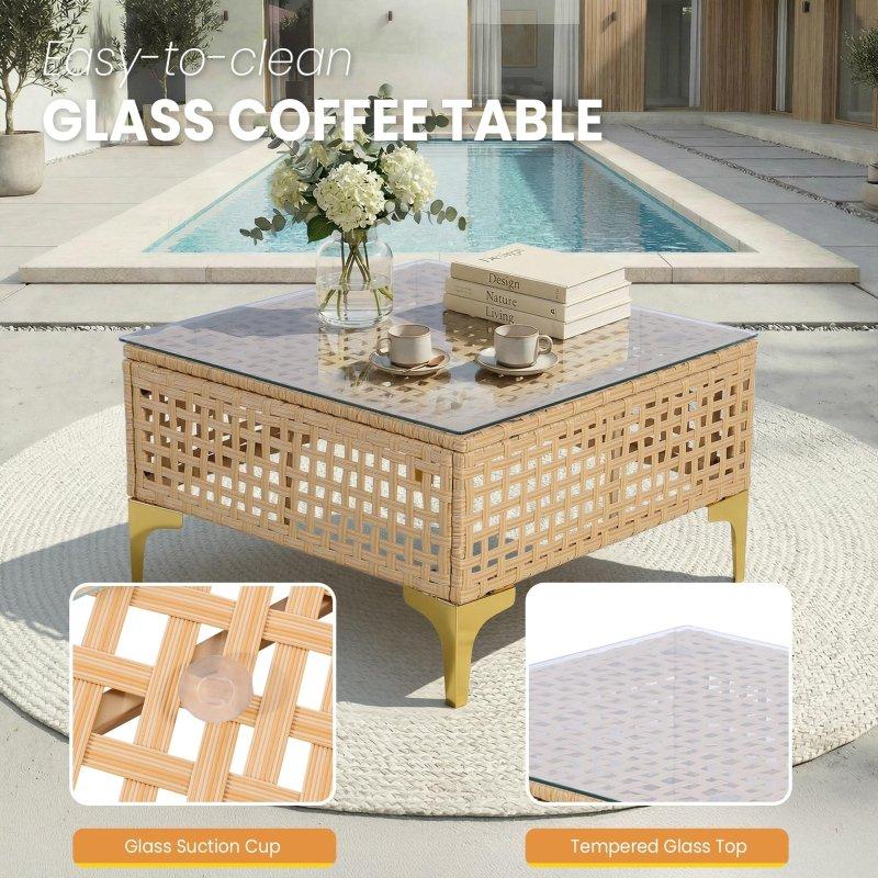 Bej Rattan Minderli 8 Parça Modüler Bahçe Takımı - 271081
