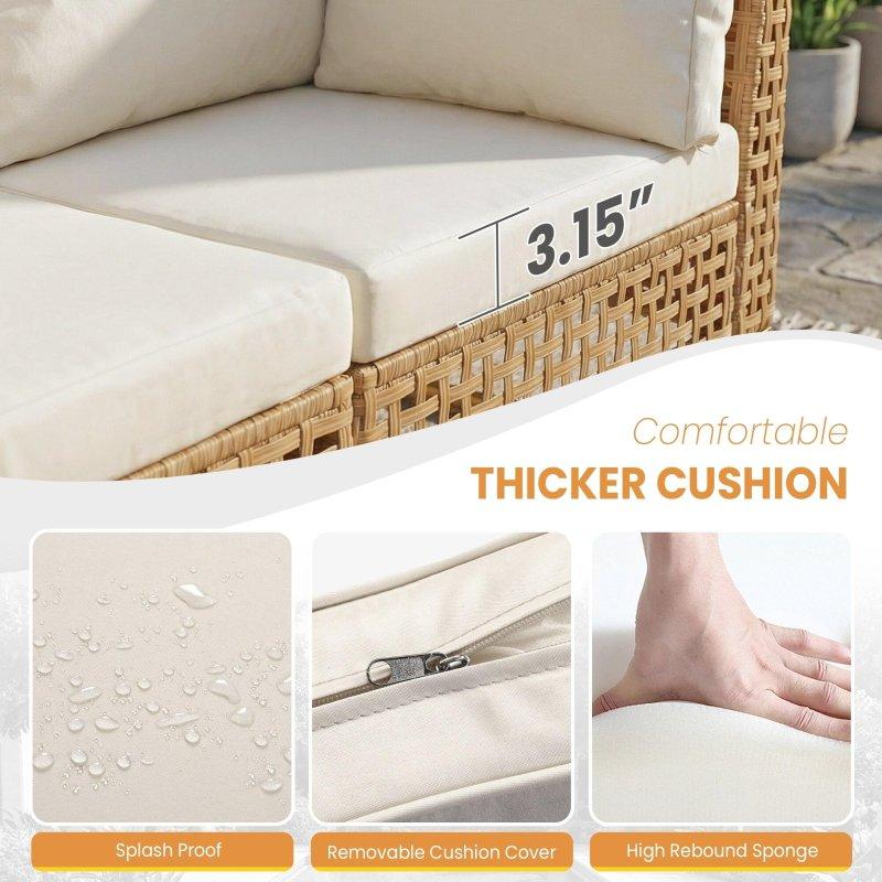 Bej Rattan Minderli 8 Parça Modüler Bahçe Takımı - 271081