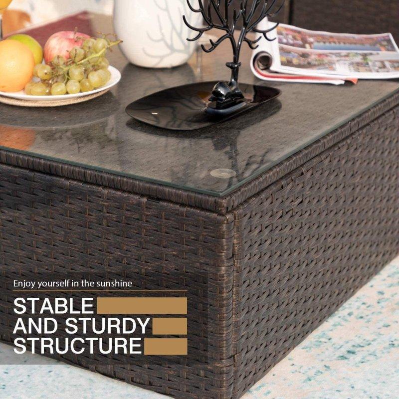 Bej Rattan Modüler 7 Parça Hava Koşullarına Dayanıklı Bahçe Takımı - 275957