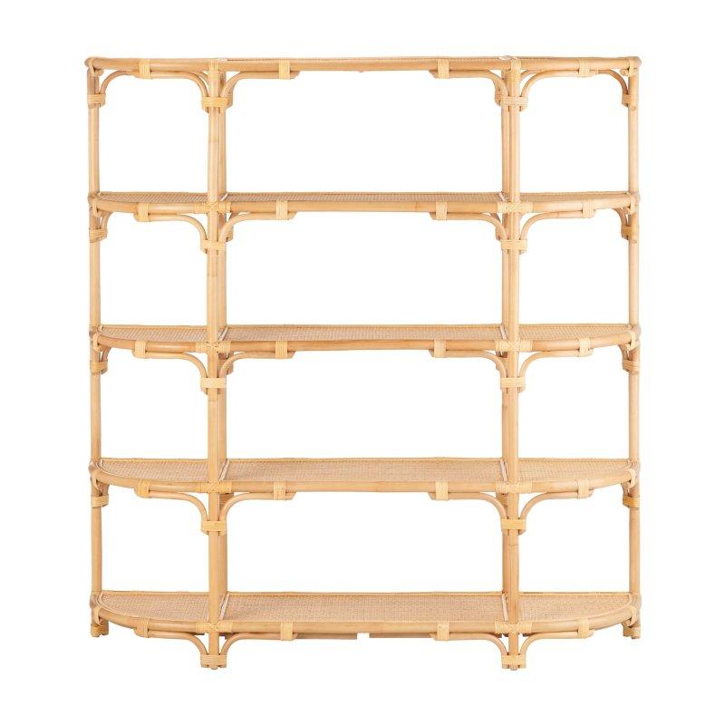 Bej Rattan Rafya Dokuma 4 Raflı Etajer Kitaplık - 152x152x161 cm - 318501