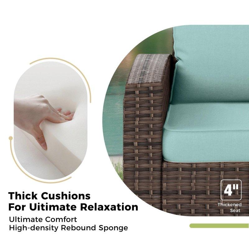 Bej Rattan Yüksek Sırtlı Ateş Çukurlu Modüler Bahçe Takımı - 270970