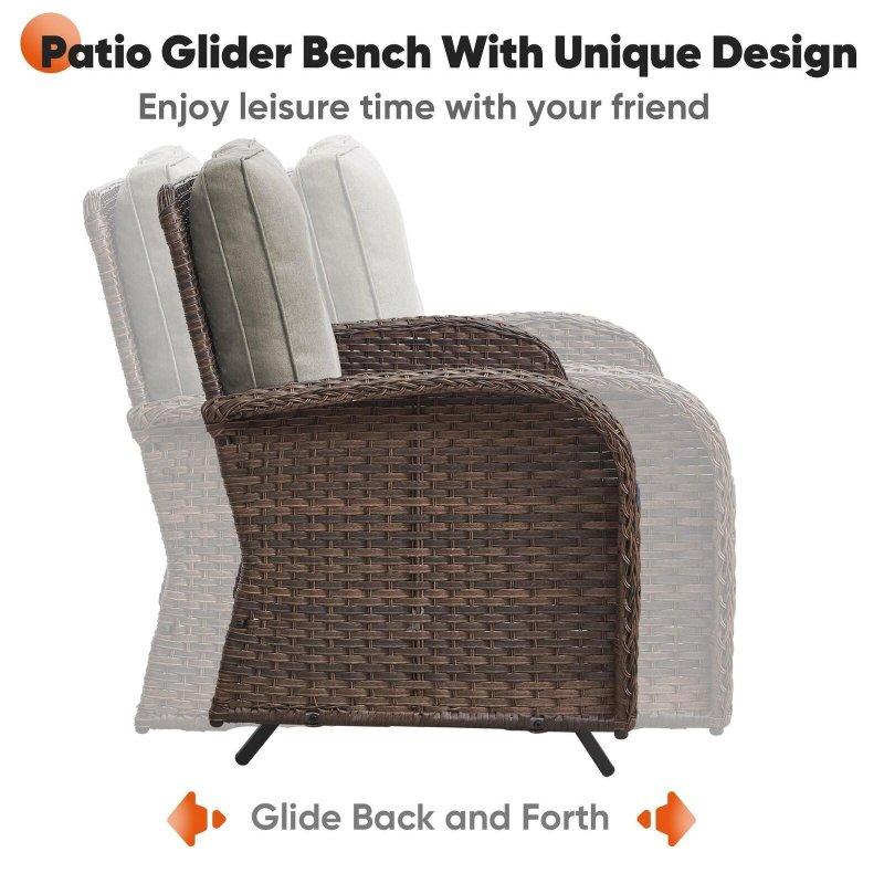 Bej Sentetik Rattan Minderli Sallanır 5 Parça Bahçe Takımı - 274426