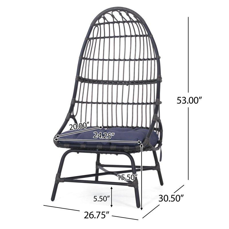 Bej Sentetik Rattan ve Demir Sepet Tasarım Minderli Bahçe Takımı - 68x78x135 cm - 269950