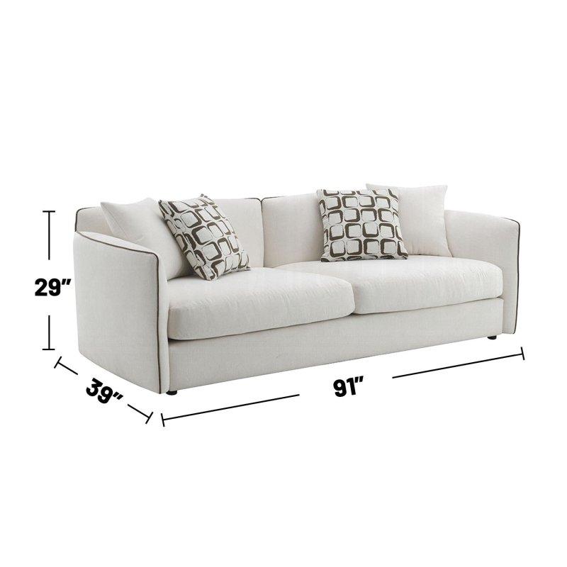 Bej Şönil Kumaş 4 Yastıklı 3 Kişilik Bohem Koltuk - 231x100 cm - 290236