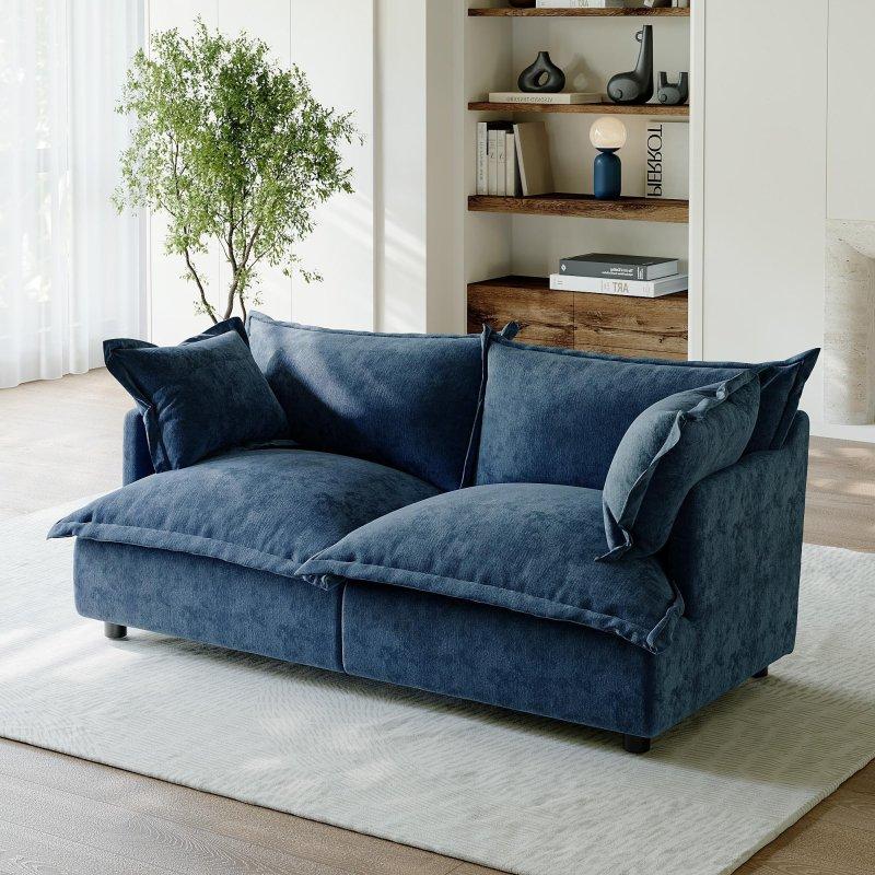 Bej Şönil Kumaş Ahşap İskeletli Modüler 2 Parçalı Bohem Koltuk - 206 cm - 277038