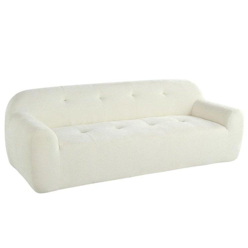 Bej Şönil Kumaş Kapitoneli 3 Kişilik Bohem Koltuk - 218 cm - 280515