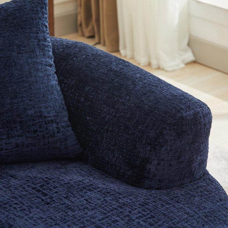 Bej Şönil Kumaş Kavisli Derin Oturumlu 3 Yastıklı Bohem Koltuk - 181 cm - 294578
