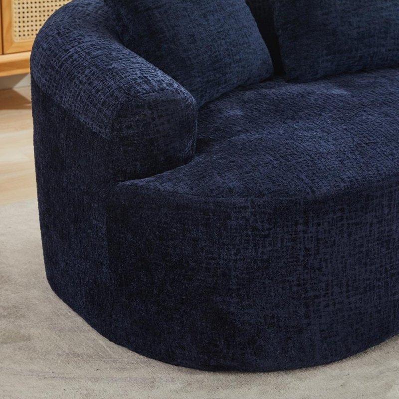 Bej Şönil Kumaş Kavisli Derin Oturumlu 3 Yastıklı Bohem Koltuk - 181 cm - 294578