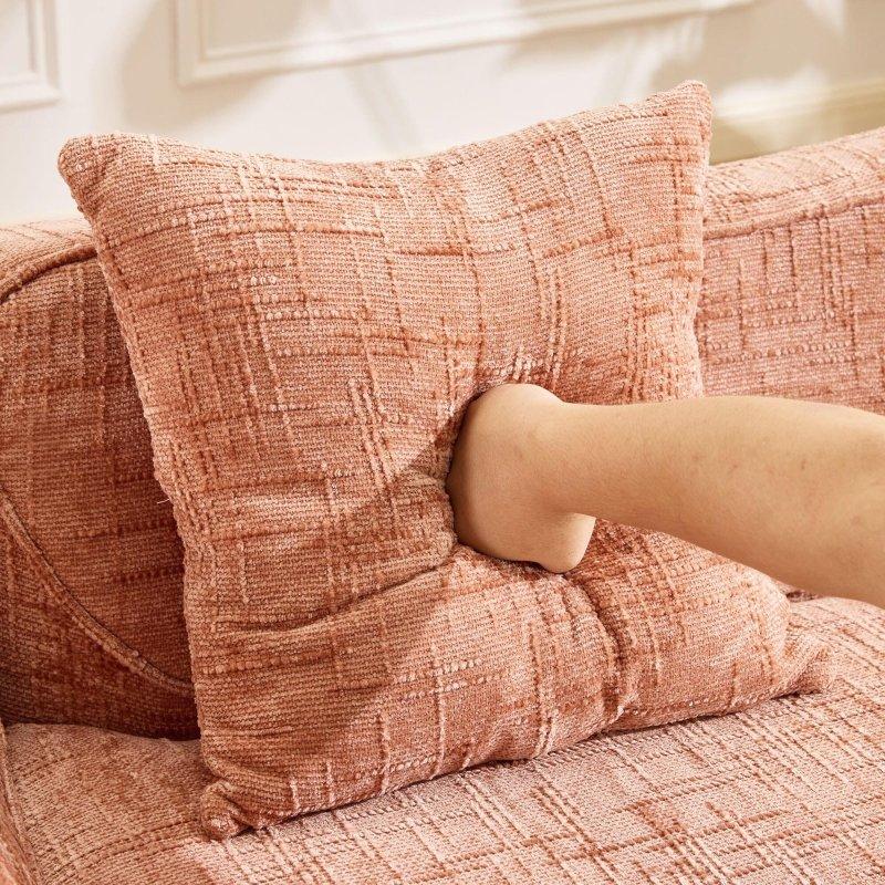Bej Şönil Kumaş Kavisli Minimalist 2 Yastıklı Bohem Koltuk - 170 cm - 286307