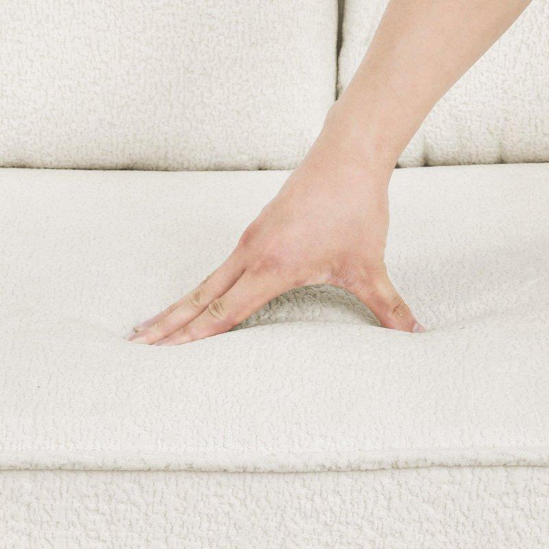 Bej Şönil Kumaş Masif Ahşap Ayaklı 3 Kişilik Modüler Bohem Koltuk - 209 cm - 294529