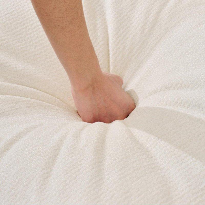 Bej Şönil Kumaş Masif Ahşap Modüler Puflu Köşe Koltuk - 259x151 cm - 255348