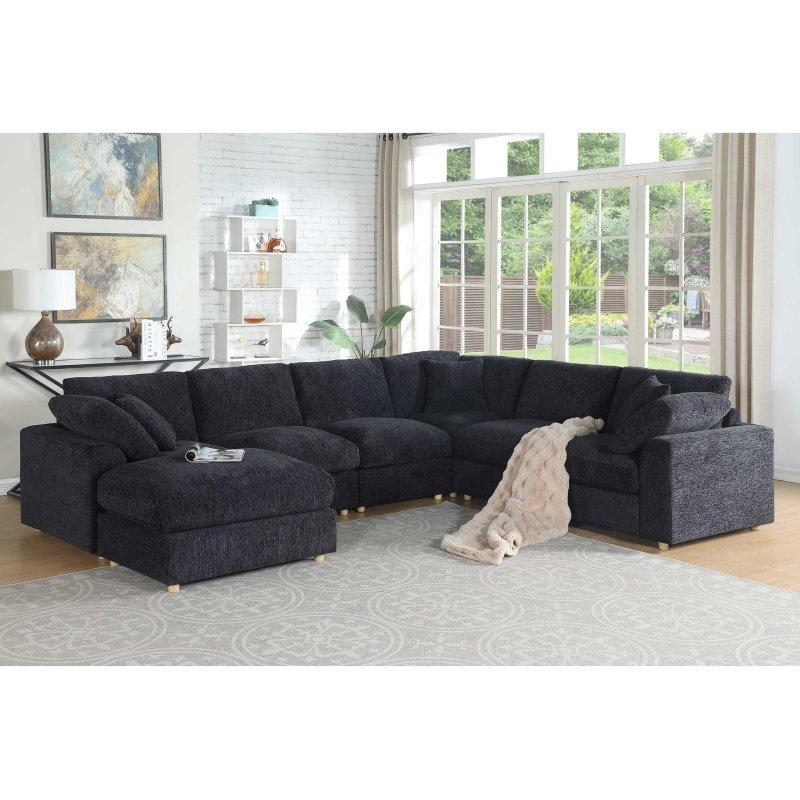 Bej Şönil Kumaş Modüler Yataklı Köşe Koltuk - 326x253 cm - 257784