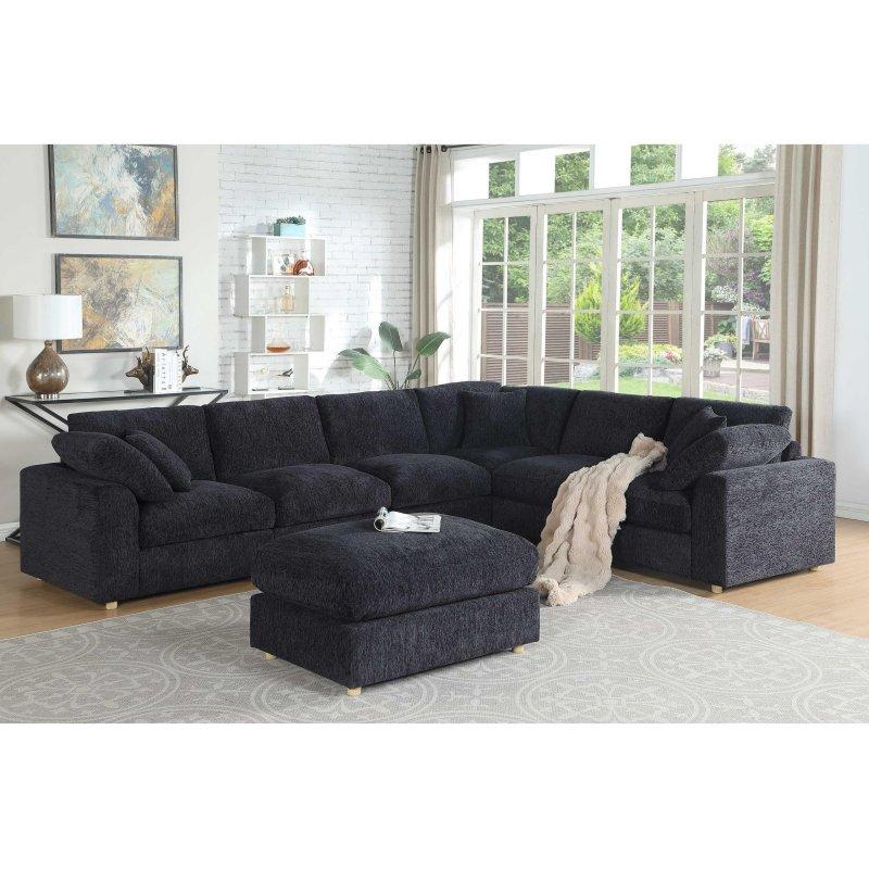 Bej Şönil Kumaş Modüler Yataklı Köşe Koltuk - 326x253 cm - 257784