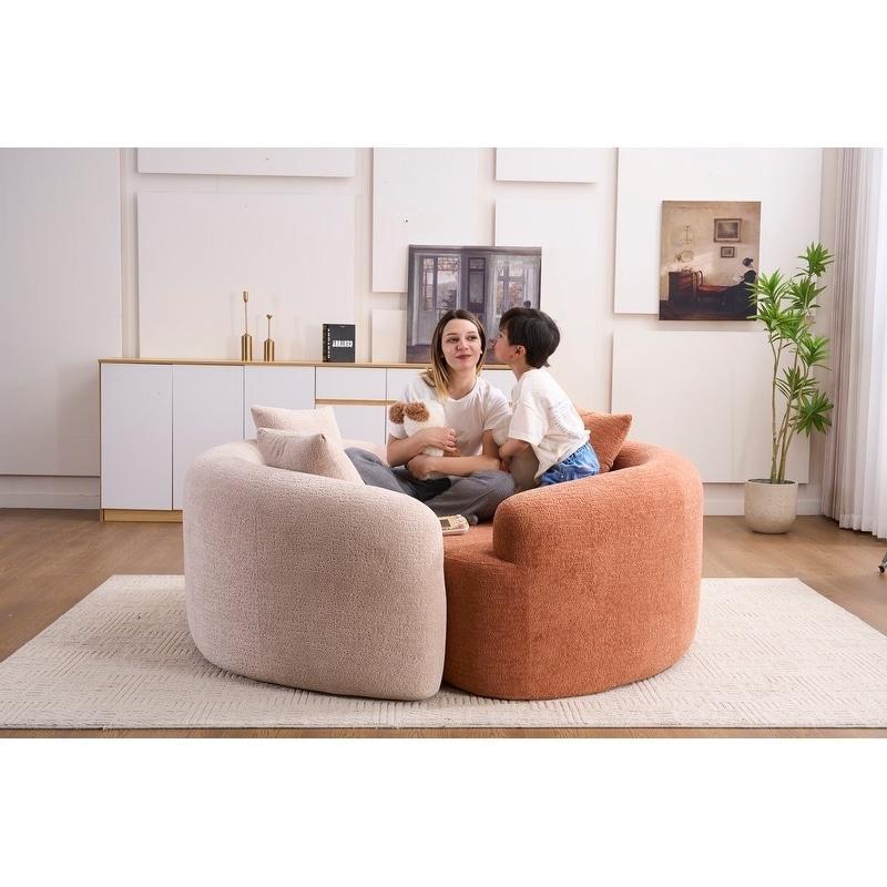 Bej Şönil Kumaş S-Kıvrımlı Yastıklı Bohem Koltuk - 170 cm - 281271