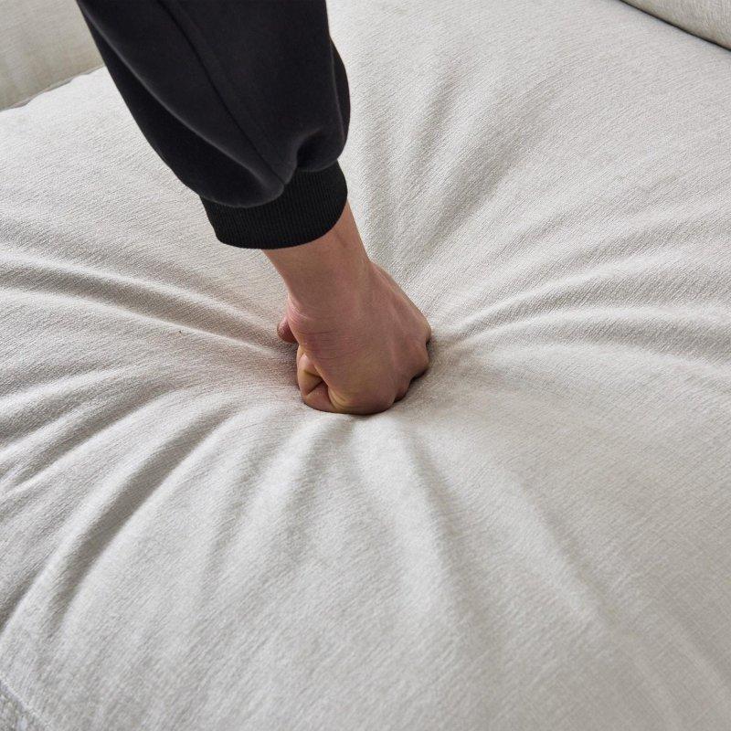 Bej Şönil Kumaş Sandıklı ve Hareketli Puflu Modüler Köşe Koltuk - 246x171 cm - 255465