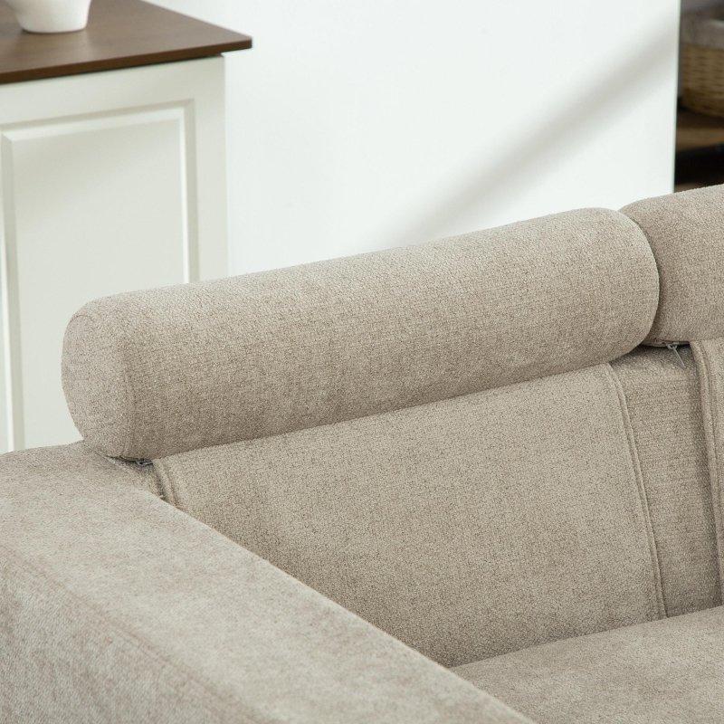 Bej Şönil Kumaş Yataklı Metal Ayaklı Paket Yaylı Bohem Koltuk - 144 cm - 286677