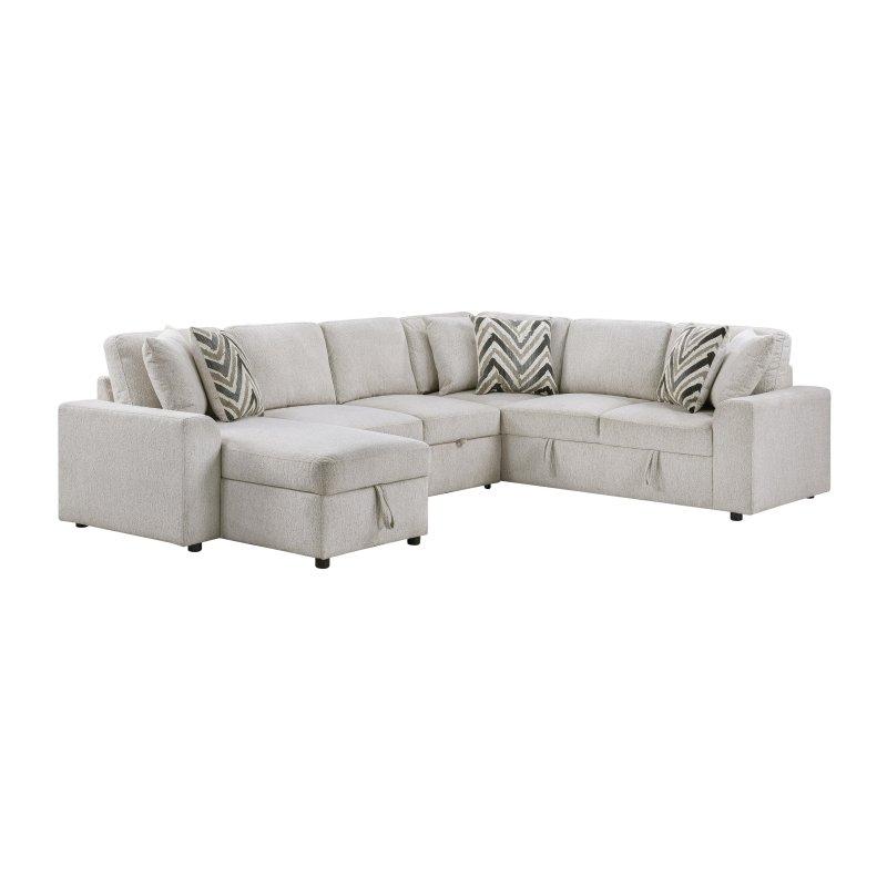 Bej Şönil Kumaş Yataklı Sandıklı Köşe Koltuk - 310x238 cm - 256366