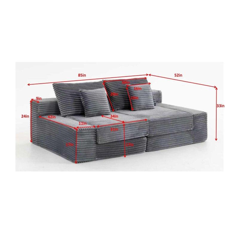 Bej Suni Kürk Derin Oturumlu Yaysız Bohem Koltuk - 214x131 cm - 288662