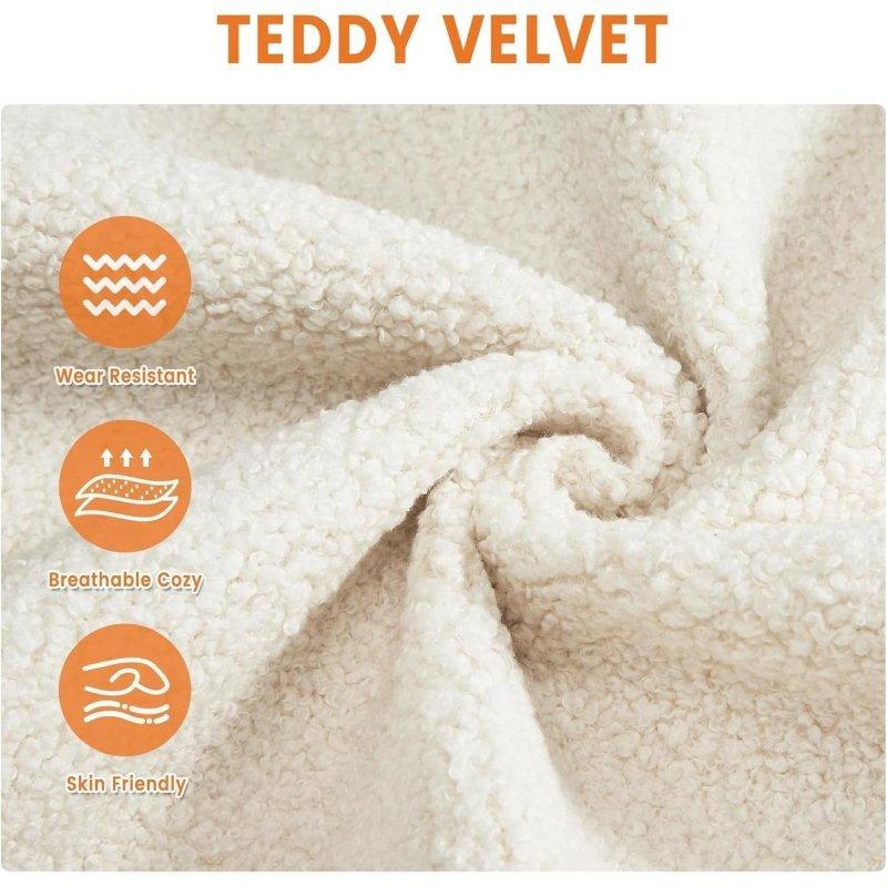 Bej Teddy Kadife Derin Oturumlu Bohem Koltuk - 214 cm - 283899