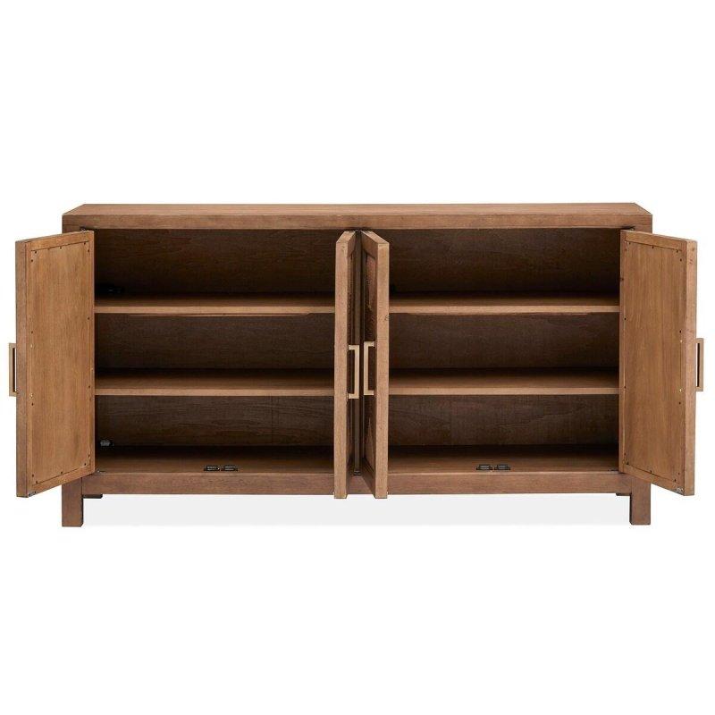 Belçika Buğdayı Ahşap Dokuma İp Panelli Bohem Konsol - 163 cm - 325238