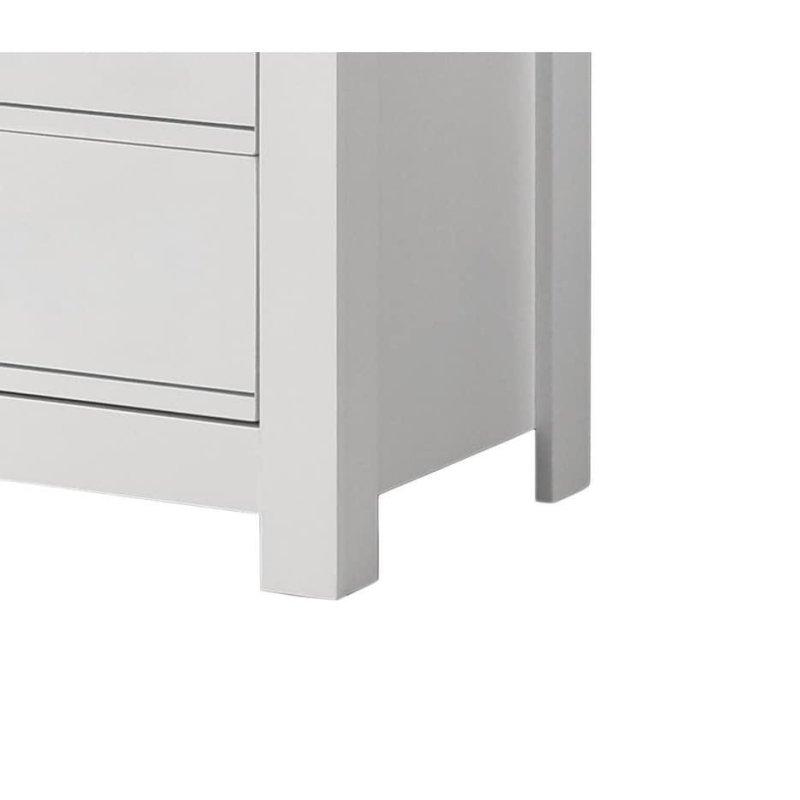 Beyaz Ahşap 5 Çekmeceli Siyah Kulplu Şifonyer - 79 cm - 305883